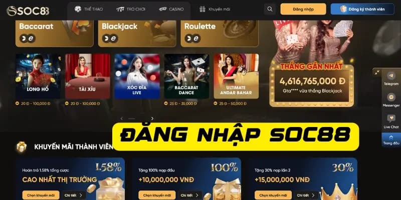 Các tính năng đặc biệt sau khi đăng nhập SOC88
